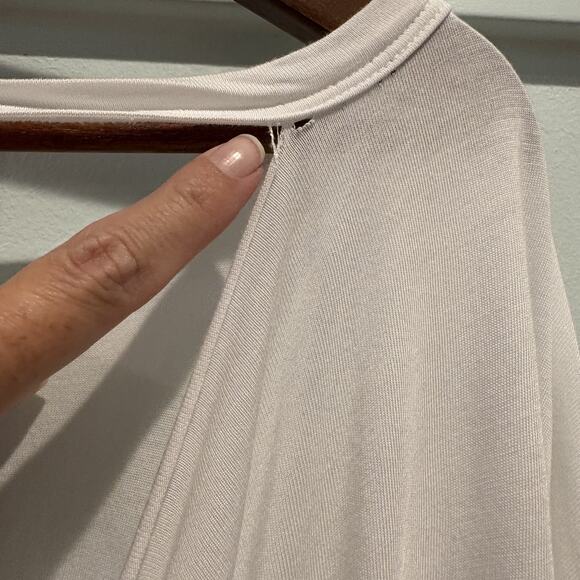 NUX Long Sleeve Shirt Women Sz Medium‎ White Bamboo Lightweight Draped Back Yoga - Picture 12 of 13